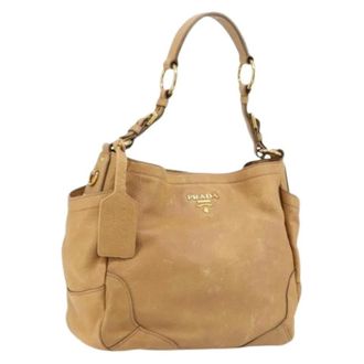 Prada Pre-owned Shoulder Bags, female, Beige, Size: ONE SIZE Pre-owned Vintage Shoulder Bag