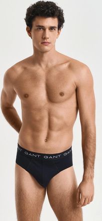 GANT Mens GANT 3-Pack Mens Logo Waistband Briefs - 94 Light Grey Melange - Black - Size: 33/32/32