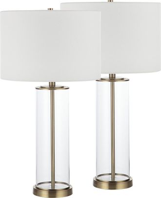 RENWIL Saco Set of 2 Satin Brass & Glass Table Lamps at Nordstrom