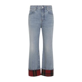 Alexander McQueen Light Blue Flared High Rise Jeans