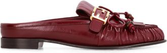 Fendi Red Leather Loafers