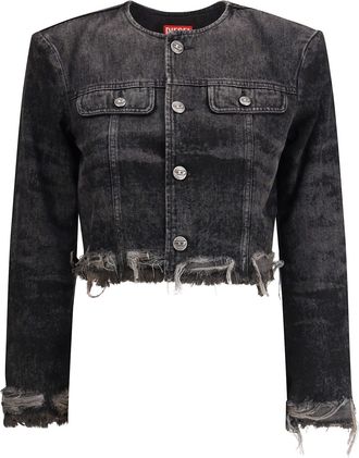 Diesel Laser-engraved Cotton-hemp Denim Jacket