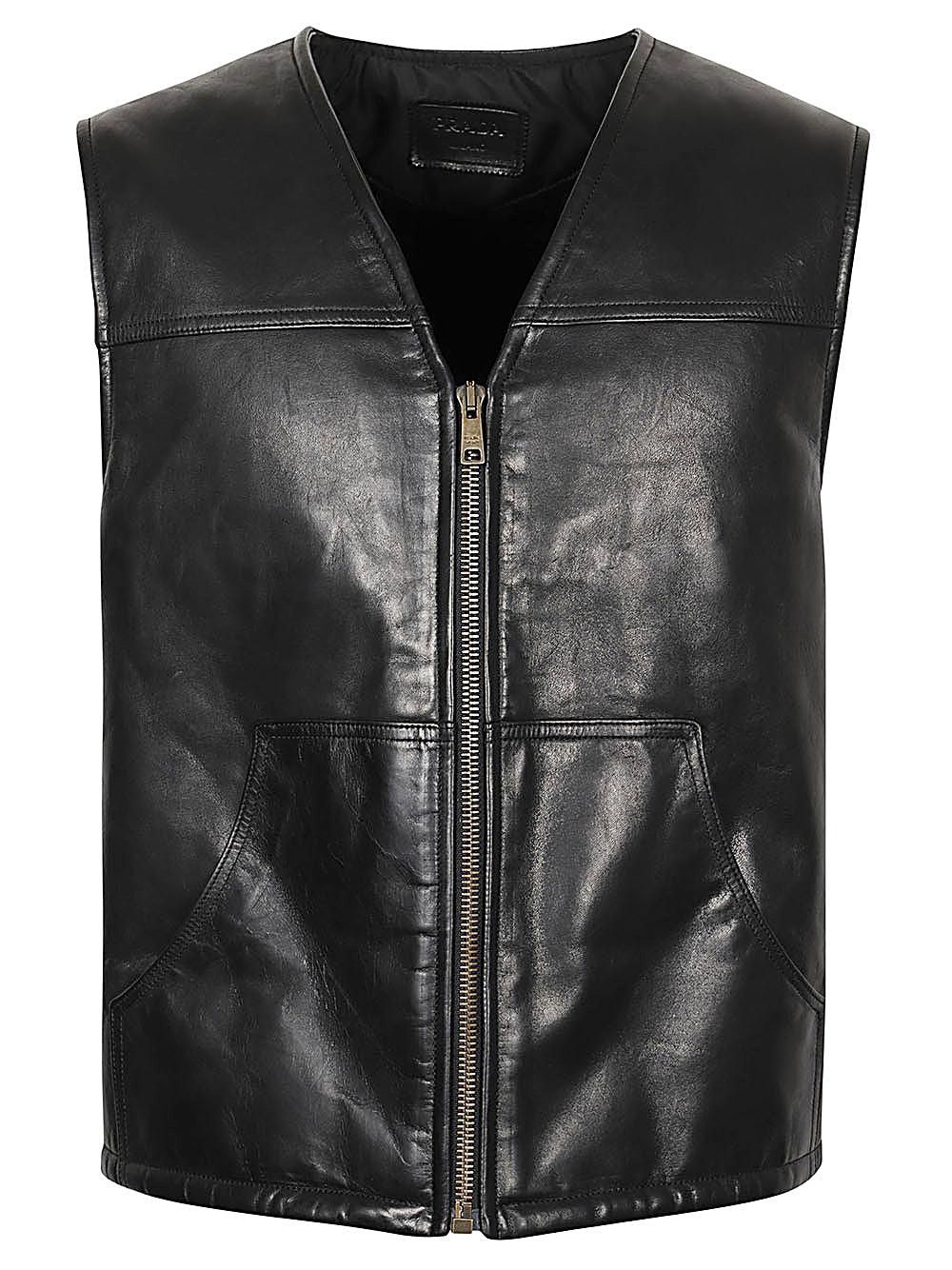 トップス PRADA Leather Vest Prada Leather vest | REVERSIBLE