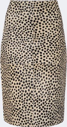 R&oacute;he R&oacute;he Cheetah-print calf hair pencil skirt
