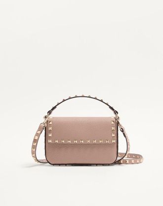 Valentino Garavani Pouch Rockstud In Vitello Granato Donna POUDRE UNI