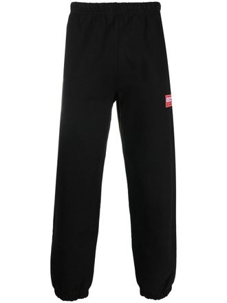 Kenzo logo-patch cotton track pants - men - Cotton/Polyester/Spandex/Elastane - L - Black