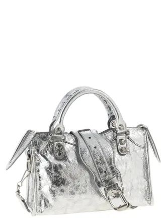Balenciaga Le City Lambskin Leather Bag - Silver