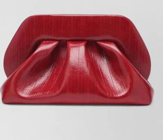 Themoir&egrave; structured pleated clutch bag textured finish