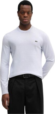 Lacoste Sweater met ronde hals van katoen - Heren - Ronde hals truien - Blauw - 3XL - Katoen - Truien & Vesten