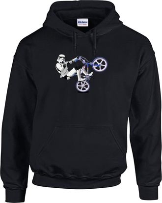Generic VINTAGE BMX STORM TROOPER HOODIE CLASSIC BURNER 1980S BIKE CYCLING STUNTS Gift for Husband Brother Dad Granddad Men Male (Medium, Black)