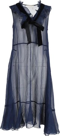 Chlo&eacute; See by Chlo&eacute; fluwelen jurk met ruches van chiffon in marineblauw polyester