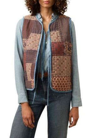 Faherty Indigo Quilted Patchwork Vest in Indra Patchwork at Nordstrom Rack, Size Medium