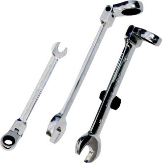 Trade Shop Trade Shop - Chiave Combinate A Cricchetto Chrome Vanadium Con Testa Snodabile Misura Mm - -14 Cm