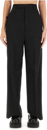 Rick Owens Mastodon Broeken - Dames - Straight fit broeken - Zwart - M - Wol - Broeken