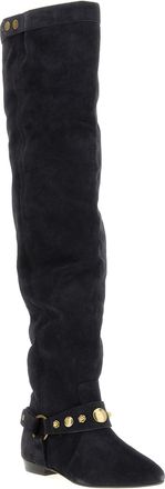 Isabel Marant Womens Black Calfskin Over The Knee Shoe
