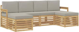 vidaXL Conjunto De Sof&aacute;s De Exterior 5 Uds. Blanco Y Gris Claro Vidaxl