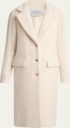 Gabriela Hearst Charles Fisherman-Sleeves Single-Breasted Boucle Coat