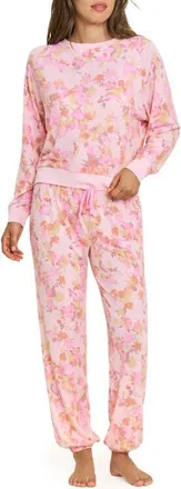 Honeydew Intimates Star Seeker Brushed Jersey Pajamas in Rose Quartz Floral at Nordstrom, Size X-Small
