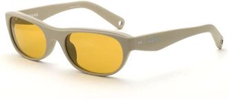 Jacquemus Elegante ronde zonnebril met amberkleurige lens - Dames - Zonnebrillen - Grijs - ONE Size - Accessoires
