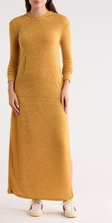 Go Couture Hooded Long Sleeve Dress in Mustard at Nordstrom Rack, Size X-Large