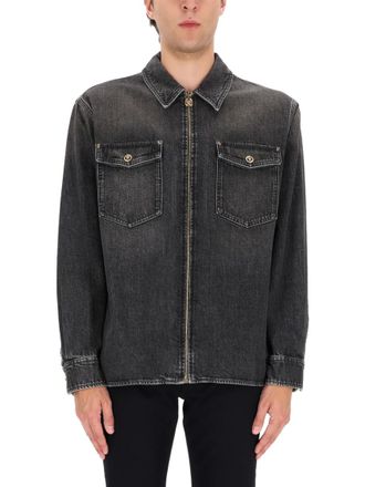 Versace Black Shirt Collar Jacket