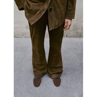 Mango suède mocassins donkerbruin