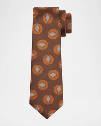 Giorgio Armani Men & apos;s Retro Circle Silk Tie
