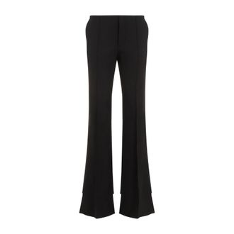 Chloé Black Flare Virgin Wool Pants-Donna