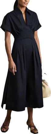 Reiss Aubrey Waisted Detail Cotton Dress