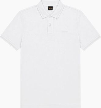 HUGO BOSS Mens Boss Pe Interlock Relaxed Fit Polo - White - Size: 42