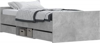 vidaXL Vidaxl - Estructura De Cama Con Cabecero Piecero Gris Hormig&oacute;n 90x200cm