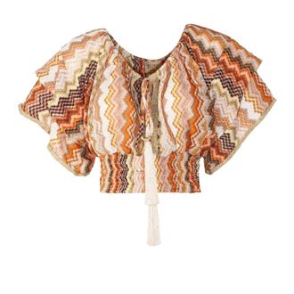 PHO Firenze Blouses, female, Brown, Size: S Top