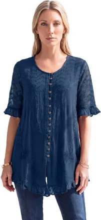 Roaman's Acid Wash Tunic in Dark Blue at Nordstrom, Size 32