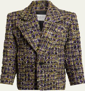 Saint Laurent Tweed Single-Breasted Jacket