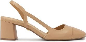 Kazar Beige pumps met open hiel - Dames - Pumps - Beige - 35 1/2 EU - Leer - Schoenen