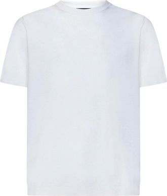 Herno White T-Shirt In Plain Weave Cotton Piqu