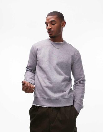 Arket minimal jersey sweatshirt with crew neck in gray
