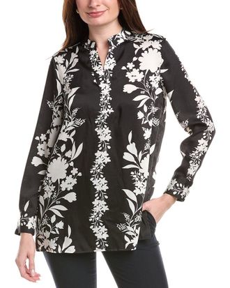 Anne Klein Satin Twill Popover Blouse