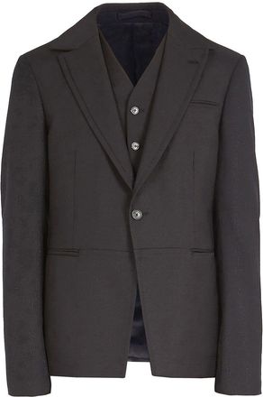 Ferragamo waistcoat-detail single-breasted blazer - men - Wool/Mohair/Rayon - 54 - Black
