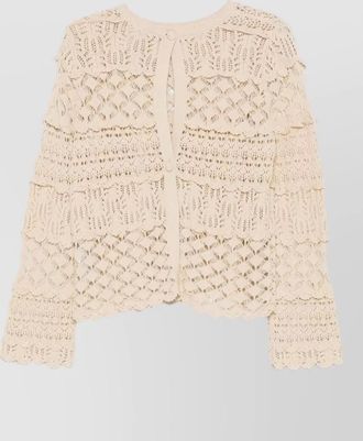 Semicouture cotton crochet-knit cardigan
