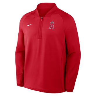 Nike Los Angeles Angels Authentic Collection Nike Mens Dri-FIT MLB 1/2-Zip Long-Sleeve Top in Red | 04H962QANG-KRR