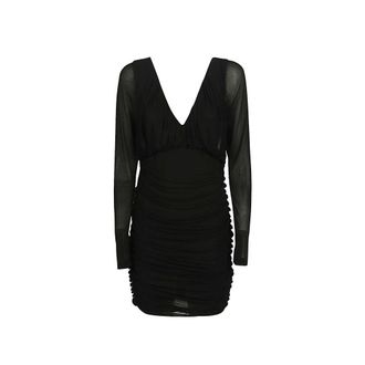 Saint Laurent Black Viscose Cocktail Womens Dress