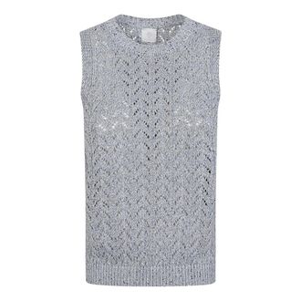 Eleventy Sleeveless Knitwear, female, Blue, Size: S Eleventy Sweaters Azure