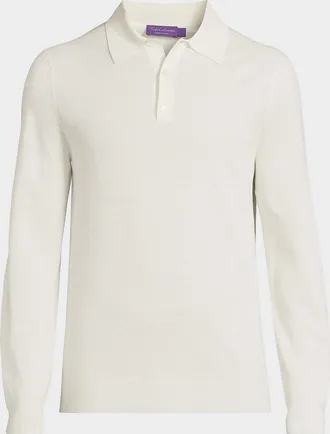 Polo Ralph Lauren Men & apos;s Polo-Collar Silk-Cotton Sweater