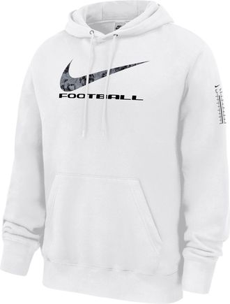 Nike Mens Club Football Fleece Pullover Hoodie in White | M31233P482NKFB-WHT