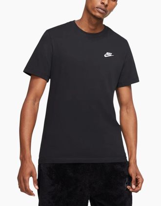 Nike Mens Nike AR4997 Mens Club T Shirts Cotton - Black - Size: 42