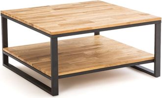 La Redoute Interieurs Vierkante salontafel in eik en staal, Hiba