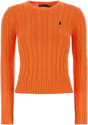 Polo Ralph Lauren Katoenen Trui - Dames - Ronde hals truien - Oranje - XS - Katoen - Truien & Vesten