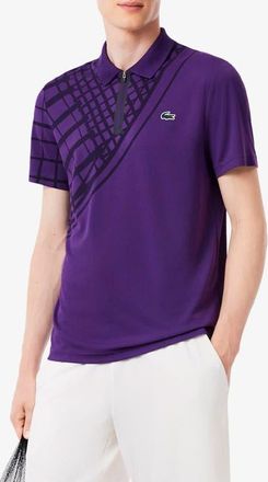 Lacoste Half Zip Polo in Purple at Nordstrom, Size 7