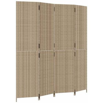vidaXL Biombo De 4 Paneles Rat&aacute;n Sint&eacute;tico Beige Vidaxl